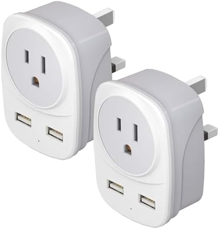 2 Pack Travel Plug Adapter