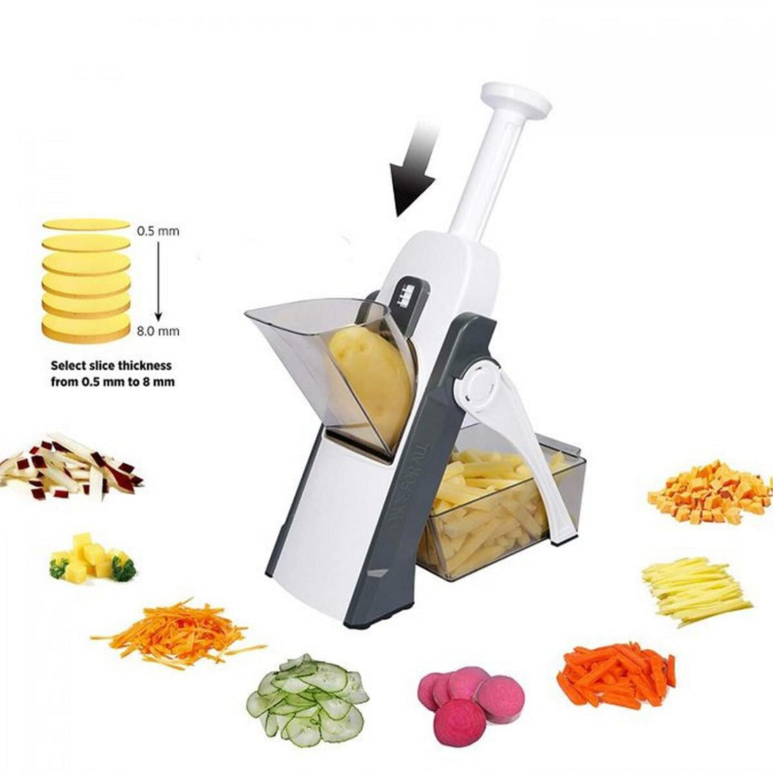 4 In 1 Vegetable Cutter Chopper Adjustable Multi-function Vegetable Cutter Kitchen Shredder Grater Artifact Virgo Mart 