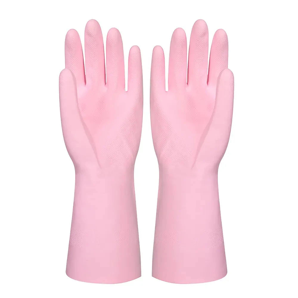 Dishwashing Rubber Gloves Non-slip Household Laundry Kitchen Cleaning Gloves – Pair (random Color) Virgo Mart 