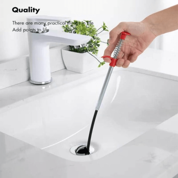 Stainless Steel Hair Catching Drain Cleaner Wire Spring Sink Cleaning Stick Virgo Mart 