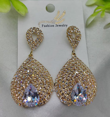 Luxurious Teardrop Crystal Earrings With Pave Detailing Earrings