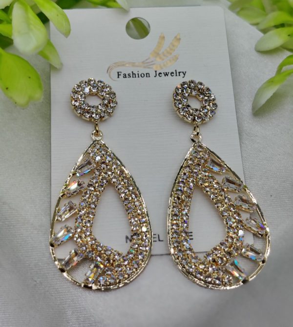 Imported Sparkling Teardrop Crystal Earrings